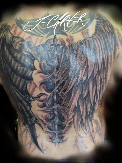 Coloured Demon And Angel Wings Tattoo Ideas Tattoomagz › Tattoo