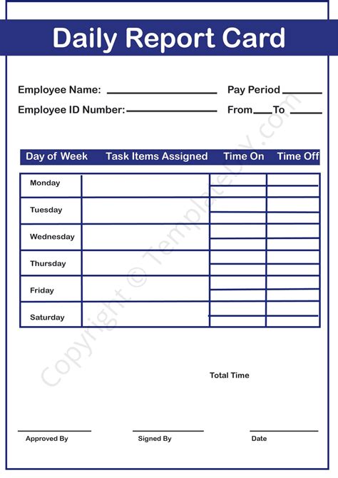 Daily Report Template Blank Printable Pdf Excel And Word