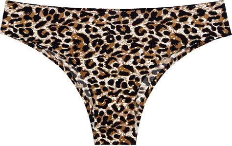 Apokiog Womens Underwear Leopard Print Thongs Low Rise Seamless Thong Stretch Thongs