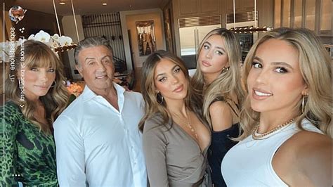 Sylvester Stallone With Jennifer Flavin And Daughters Sophia Sistine