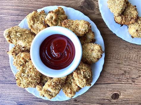 Breaded And Baked Healthy Homemade Chicken Nuggets