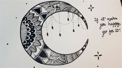 Moon Mandala Art For Beginners Zentangle Art Doodle Art Doodle