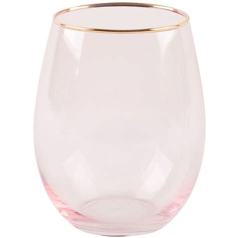 pink stemless wine glass with gold rim at home pink wine glasses wine glass pink drinking