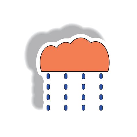 Rain Icon In Trendy Sticker Style Vector Ai Eps Uidownload