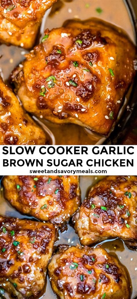 Slow Cooker Brown Sugar Garlic Chicken Sweet And Savory