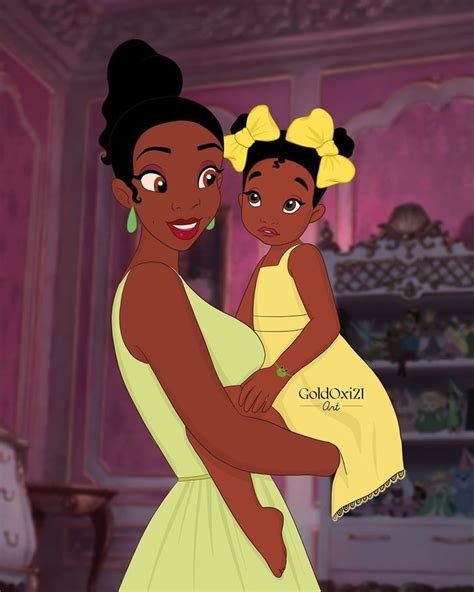 Tiana As A Mom Artist Reimagines Disney Princesses As Moms With Cute