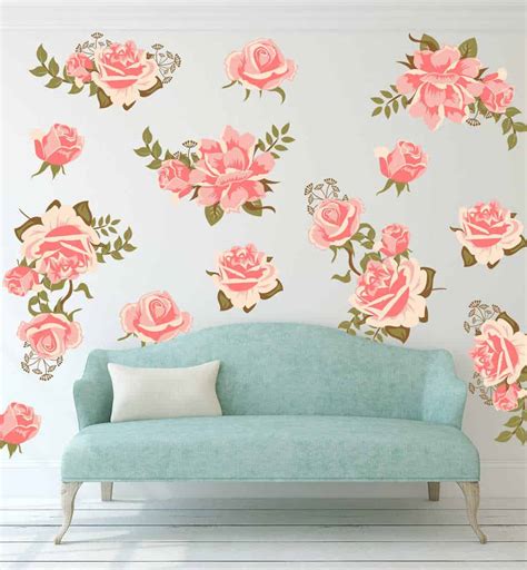 Pink Rose Flower Wall Decal Set Now Available At Eydecals