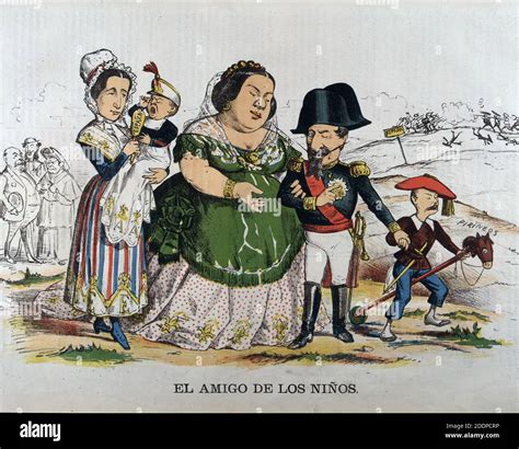 Isabel Ii Reina De EspaÑa Madrid 1830 1904 Caricatura Delproblema