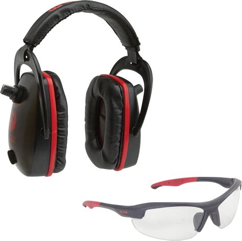 allen company 27865 ruger conix ballistic muff and glasses combo black red clothing
