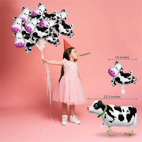 8 Pack Walking Animal Cow Balloons Cow Balloon Party Farm Animal Cow