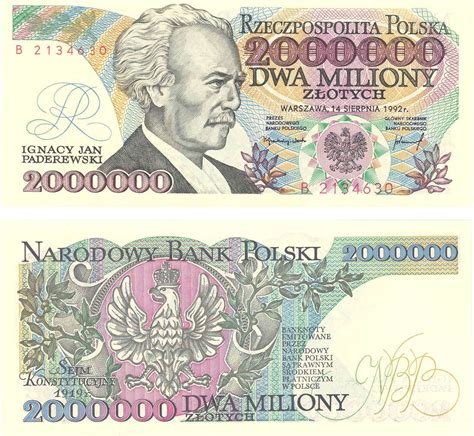banknoty ''przed wymianą''- dwa miliony -obecnie 200 złotych ...