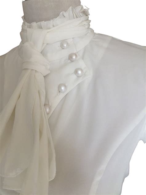 Ivory White Gothic Victorian Steampunk Pirate Blouse Shirt Etsy Uk