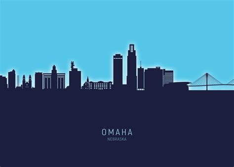 Omaha Skyline Nebraska Poster By Michael Tompsett Displate