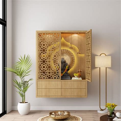 Wall Mounted Mandir Designs For Home 