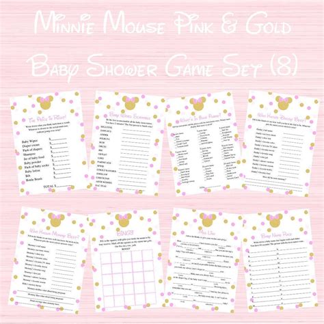 Minnie Mouse Baby Shower Minnie Mouse Baby Shower Games Etsy Minnie Mouse Baby Shower Pink