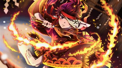 8970 Tanjiro Demon Slayer Dance Of The Fire God 4k Wallpaper