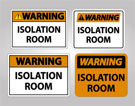 Warning Isolation Room Orange Sign Isolate On White Background 1109712