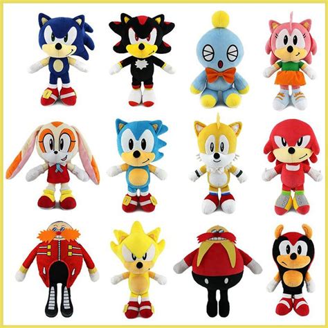 Ready Made Stock 25cm Sonic Hedgehog Shadow Amy Rose Knuckle Tail Plush