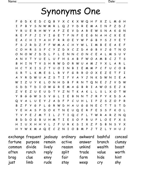 Synonyms One Word Search Wordmint