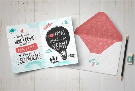 greeting card mockup design template  designers graphic cloud