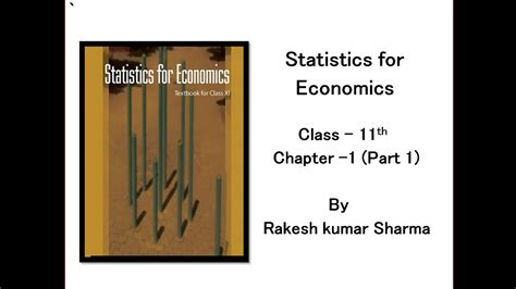 Statistics For Economics Class 11th Chapter 1 Part 1 Youtube