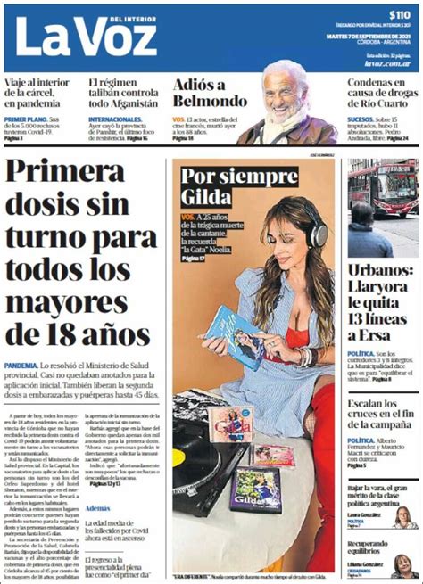 periódico la voz del interior argentina periódicos de argentina toda la prensa de hoy
