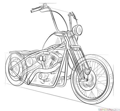 How To Draw A Harley Motorcycle