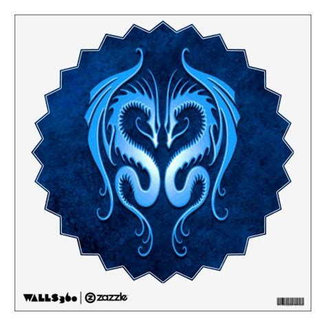 Blue Tribal Dragons Wall Sticker Zazzle