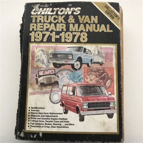 Chilton Service Manuals Truck And Van Repair Manual 1971 1978 By