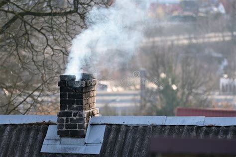 Black Smoke Rising From The Chimney Stock Image Image Of Coal Fuel
