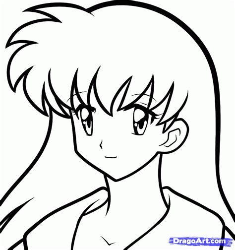 How To Draw Kagome Easy Step By Step Anime Characters Anime Draw