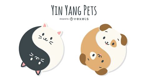 Yin Yang Cat Dog Illustration Vector Download