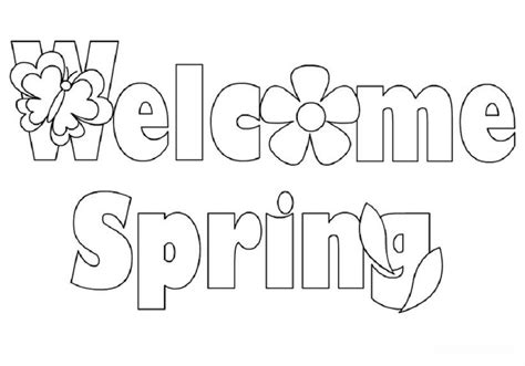 Printables for preschool, kindergarten and children all related to spring. welcome spring coloring pages | Spring coloring pages