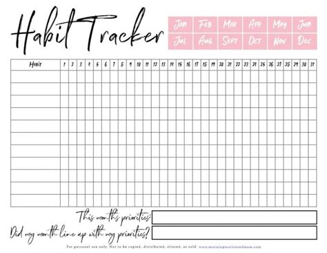 Free Printable Habit Trackers The Petite Planner