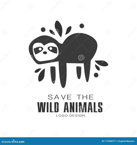 Save The Wild Animals Logo Design Protection The Planet Black And