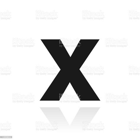 Letter X Icon With Reflection On White Background Stock Illustration