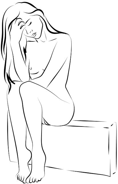 Vintage Modest Nude Woman Coloring Page Free Printable Coloring Pages