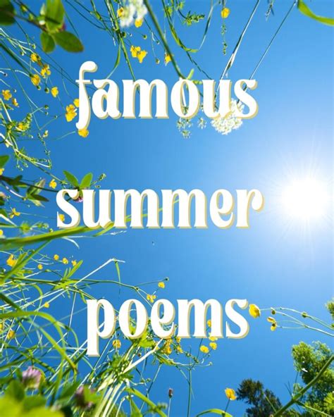 21 Beautifully Famous Summer Poems
