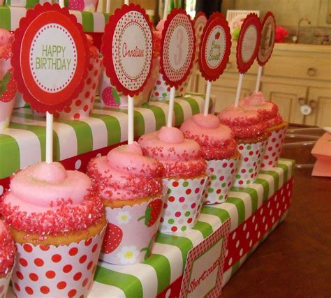 Strawberry Shortcake Birthday Party Cupcakes 2nd Birthday Party Themes