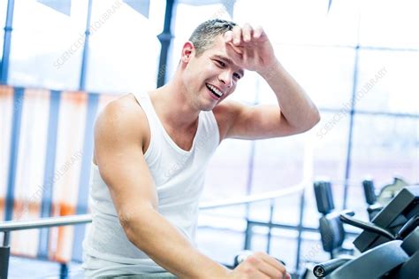 Man Sweating In Gym Stock Image F0157153 Science Photo Library