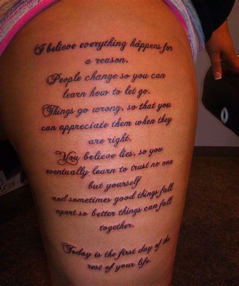 Leg tattoos do not always have to be complex. Tattoo Quotes - 40 Exciting Thigh Tattoos | CreativeFan ...