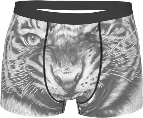 White Tiger Mens Boxer Briefs Underwear Breathable Stretch Boxer Pants
