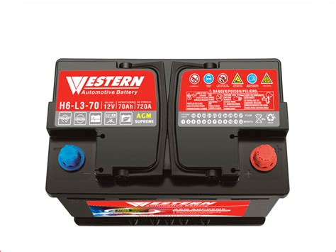 H6 Agm Sart Stop Car Battery 70ah Western Electrical Co