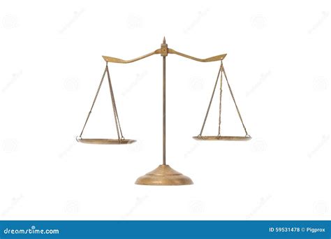 Golden Brass Scales Of Justice On The White Stock Photo Image Of