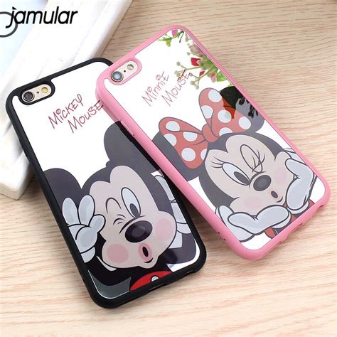 Jamular Cartoon Mickey Minnie Mouse Case For Iphone 7 8 Plus Silicone