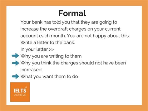 How To Write A Formal Letter Ielts Achieve A Formal Letter Formal