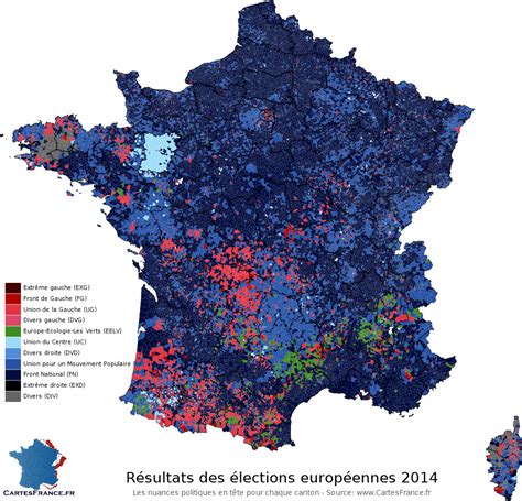 2015년 프랑스 레지옹 선거 (ko); Carte des élections européennes 2014