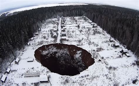 Huge Sinkhole Quadruples In Size In Russia