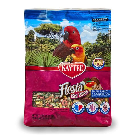 Kaytee Fiesta Big Bites Food For Small Pet Parrots And Conures 4 Pound