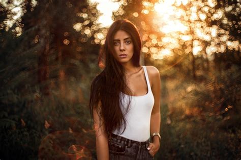 Wallpaper Sunlight Women Model Depth Of Field Sunset Martin K Hn